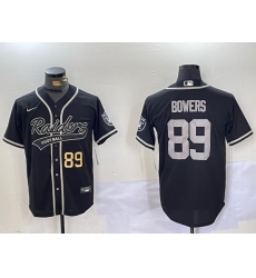 Men Las Vegas Raiders 89 Brock Bowers Black Cool Base Stitched Baseball Jersey 6 Men Las Vegas Raiders 89 Brock Bowers Black Cool Base Stitched Baseball Jersey 6
