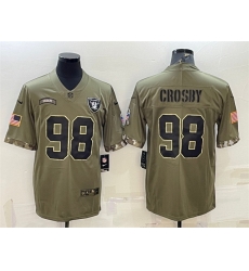 Men Las Vegas Raiders 98 Maxx Crosby Olive 2022 Salute To Service Limited Stitched Jersey Men Las Vegas Raiders 98 Maxx Crosby Olive 2022 Salute To Service Limited Stitched Jersey
