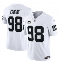 Men Las Vegas Raiders 98 Maxx Crosby White 2025 F U S E With 4 Star C Patch Vapor Untouchable Limited Stitched Football Jersey Men Las Vegas Raiders 98 Maxx Crosby White 2025 F U S E With 4 Star C Patch Vapor Untouchable Limited Stitched Football Jersey