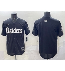 Men Las Vegas Raiders Blank Black Gothic Sin City Shadows Edition Vapor Limited Stitched Baseball Jersey 3