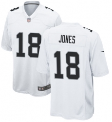 Men Las Vegas Raiders Jack Jones #18 White F U S E Stitched Jersey Men Las Vegas Raiders Jack Jones #18 White F U S E Stitched Jersey