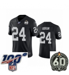 Men Oakland Raiders #24 Johnathan Abram Black 60th Anniversary Vapor Untouchable Limited Player 100th Season Football Jersey Men Oakland Raiders #24 Johnathan Abram Black 60th Anniversary Vapor Untouchable Limited Player 100th Season Football Jersey