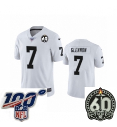 Men Oakland Raiders #7 Mike Glennon White 60th Anniversary Vapor Untouchable Limited Player 100th Season Football Jersey Men Oakland Raiders #7 Mike Glennon White 60th Anniversary Vapor Untouchable Limited Player 100th Season Football Jersey