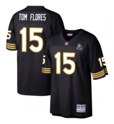 Men Oakland Raiders Tom Flores #15 Black Stitched Jersey Men Oakland Raiders Tom Flores #15 Black Stitched Jersey