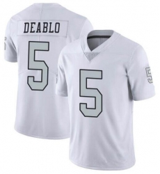 Men's Las Vegas Raiders #5 Divine Deablo White Color Rush Stitched Jersey Men's Las Vegas Raiders #5 Divine Deablo White Color Rush Stitched Jersey