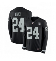 Mens Nike Oakland Raiders 24 Marshawn Lynch Limited Black Therma Long Sleeve NFL Jersey Mens Nike Oakland Raiders 24 Marshawn Lynch Limited Black Therma Long Sleeve NFL Jersey