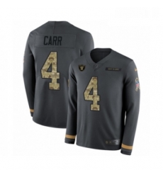 Mens Nike Oakland Raiders 4 Derek Carr Limited Black Salute to Service Therma Long Sleeve NFL Jersey Mens Nike Oakland Raiders 4 Derek Carr Limited Black Salute to Service Therma Long Sleeve NFL Jersey