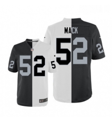 Mens Nike Oakland Raiders 52 Khalil Mack Elite BlackWhite Split Fashion NFL Jersey Mens Nike Oakland Raiders 52 Khalil Mack Elite BlackWhite Split Fashion NFL Jersey