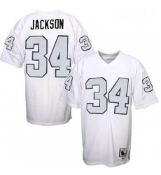 Mitchell And Ness Oakland Raiders 34 Bo Jackson White with Silver No Authentic NFL Jersey Mitchell And Ness Oakland Raiders 34 Bo Jackson White with Silver No Authentic NFL Jersey