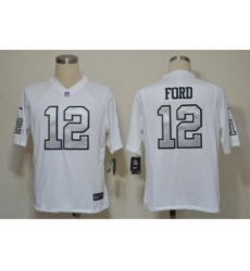 Nike Oakland Raiders 12 Jacoby Ford White Game Silver number NFL Jersey Nike Oakland Raiders 12 Jacoby Ford White Game Silver number NFL Jersey
