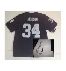 Nike Oakland Raiders 34 Bo Jackson Black Elite Signed NFL Jersey Nike Oakland Raiders 34 Bo Jackson Black Elite Signed NFL Jersey