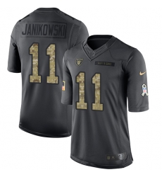 Nike Raiders #11 Sebastian Janikowski Black Mens Stitched NFL Limited 2016 Salute To Service Jersey2 Nike Raiders #11 Sebastian Janikowski Black Mens Stitched NFL Limited 2016 Salute To Service Jersey2