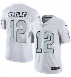 Nike Raiders #12 Kenny Stabler White Mens Stitched NFL Limited Rush Jersey Nike Raiders #12 Kenny Stabler White Mens Stitched NFL Limited Rush Jersey