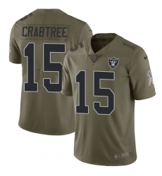 Nike Raiders #15 Michael Crabtree Olive Mens Stitched NFL Limited 2017 Salute To Service Jersey Nike Raiders #15 Michael Crabtree Olive Mens Stitched NFL Limited 2017 Salute To Service Jersey