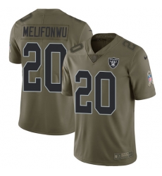 Nike Raiders #20 Obi Melifonwu Olive Mens Stitched NFL Limited 2017 Salute To Service Jersey Nike Raiders #20 Obi Melifonwu Olive Mens Stitched NFL Limited 2017 Salute To Service Jersey