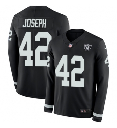 Nike Raiders #42 Karl Joseph Black Team Color Men Stitched NFL Limited Therma Long Sleeve Jersey Nike Raiders #42 Karl Joseph Black Team Color Men Stitched NFL Limited Therma Long Sleeve Jersey