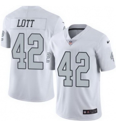 Nike Raiders #42 Ronnie Lott White Mens Stitched NFL Limited Rush Jersey Nike Raiders #42 Ronnie Lott White Mens Stitched NFL Limited Rush Jersey