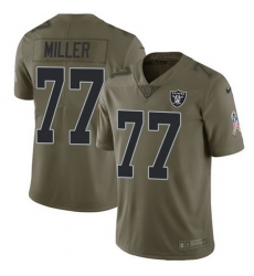 Nike Raiders #77 Kolton Miller Olive Mens Stitched NFL Limited 2017 Salute To Service Jersey Nike Raiders #77 Kolton Miller Olive Mens Stitched NFL Limited 2017 Salute To Service Jersey