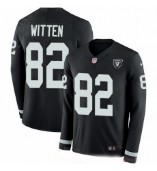 Nike Raiders 82 Jason Witten Black Team Color Men Stitched NFL Limited Therma Long Sleeve Jersey Nike Raiders 82 Jason Witten Black Team Color Men Stitched NFL Limited Therma Long Sleeve Jersey