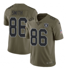 Nike Raiders #86 Lee Smith Olive Mens Stitched NFL Limited 2017 Salute To Service Jersey Nike Raiders #86 Lee Smith Olive Mens Stitched NFL Limited 2017 Salute To Service Jersey