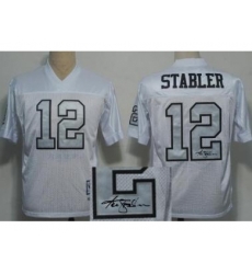 Oakland Raiders 12 Ken Stabler White Silver Number Throwback M&N Signed NFL Jerseys Oakland Raiders 12 Ken Stabler White Silver Number Throwback M&N Signed NFL Jerseys