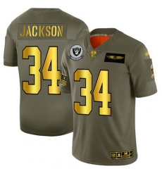 Raiders 34 Bo Jackson Camo Gold Men Stitched Football Limited 2019 Salute To Service Jersey Raiders 34 Bo Jackson Camo Gold Men Stitched Football Limited 2019 Salute To Service Jersey