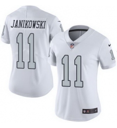 Nike Raiders #11 Sebastian Janikowski White Womens Stitched NFL Limited Rush Jersey Nike Raiders #11 Sebastian Janikowski White Womens Stitched NFL Limited Rush Jersey