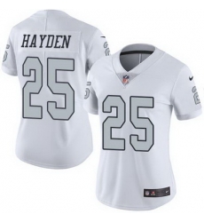 Nike Raiders #25 D J Hayden White Womens Stitched NFL Limited Rush Jersey Nike Raiders #25 D J Hayden White Womens Stitched NFL Limited Rush Jersey