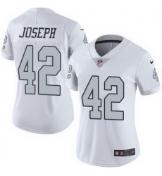 Nike Raiders #42 Karl Joseph White Womens Stitched NFL Limited Rush Jersey Nike Raiders #42 Karl Joseph White Womens Stitched NFL Limited Rush Jersey