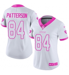 Nike Raiders #84 Cordarrelle Patterson White Pink Womens Stitched NFL Limited Rush Fashion Jersey Nike Raiders #84 Cordarrelle Patterson White Pink Womens Stitched NFL Limited Rush Fashion Jersey