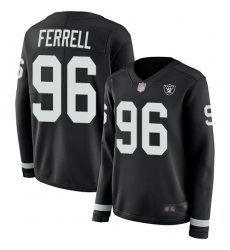 Raiders 96 Clelin Ferrell Black Team Color Women Stitched Football Limited Therma Long Sleeve Jersey Raiders 96 Clelin Ferrell Black Team Color Women Stitched Football Limited Therma Long Sleeve Jersey