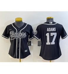 Women Las Vegas Raiders 17 Davante Adams Black With Patch Cool Base Stitched Baseball Jersey Women Las Vegas Raiders 17 Davante Adams Black With Patch Cool Base Stitched Baseball Jersey