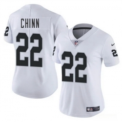 Women Las Vegas Raiders 22 Jeremy Chinn White 2025 Vapor Stitched Jersey