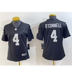 Women Las Vegas Raiders 4 Aidan O Connell Black Vapor Untouchable Limited Stitched Jersey Women Las Vegas Raiders 4 Aidan O Connell Black Vapor Untouchable Limited Stitched Jersey