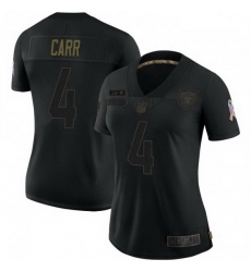 Women Las Vegas Raiders 4 Derek Carr Black 2020 Salute To Service Limited Jersey Women Las Vegas Raiders 4 Derek Carr Black 2020 Salute To Service Limited Jersey