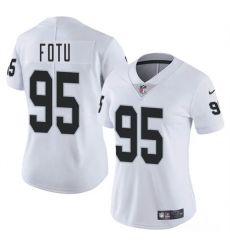 Women Las Vegas Raiders 95 Leki Fotu White 2025 Vapor Stitched Jersey Women Las Vegas Raiders 95 Leki Fotu White 2025 Vapor Stitched Jersey
