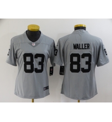 Women Los Angeles Raiders #83 Darren Waller Limited Silver Inverted Legend Football Jersey Women Los Angeles Raiders #83 Darren Waller Limited Silver Inverted Legend Football Jersey