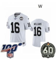 Women Oakland Raiders #16 Tyrell Williams White 60th Anniversary Vapor Untouchable Limited Player 100th Season Football Jersey Women Oakland Raiders #16 Tyrell Williams White 60th Anniversary Vapor Untouchable Limited Player 100th Season Football Jersey