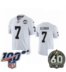 Women Oakland Raiders #7 Mike Glennon White 60th Anniversary Vapor Untouchable Limited Player 100th Season Football Jersey Women Oakland Raiders #7 Mike Glennon White 60th Anniversary Vapor Untouchable Limited Player 100th Season Football Jersey