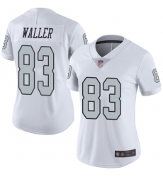 Women Raiders 83 Darren Waller White Stitched Football Limited Rush Jersey Women Raiders 83 Darren Waller White Stitched Football Limited Rush Jersey