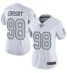Women Raiders 98 Maxx Crosby White Stitched Football Limited Rush Jersey Women Raiders 98 Maxx Crosby White Stitched Football Limited Rush Jersey