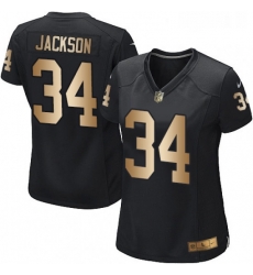 Womens Nike Oakland Raiders 34 Bo Jackson Elite BlackGold Team Color NFL Jersey Womens Nike Oakland Raiders 34 Bo Jackson Elite BlackGold Team Color NFL Jersey