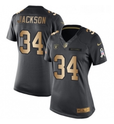 Womens Nike Oakland Raiders 34 Bo Jackson Limited BlackGold Salute to Service NFL Jersey Womens Nike Oakland Raiders 34 Bo Jackson Limited BlackGold Salute to Service NFL Jersey