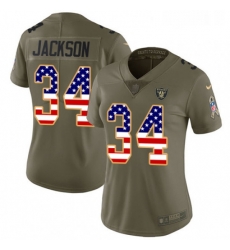 Womens Nike Oakland Raiders 34 Bo Jackson Limited OliveUSA Flag 2017 Salute to Service NFL Jersey Womens Nike Oakland Raiders 34 Bo Jackson Limited OliveUSA Flag 2017 Salute to Service NFL Jersey