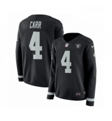Womens Nike Oakland Raiders 4 Derek Carr Limited Black Therma Long Sleeve NFL Jersey Womens Nike Oakland Raiders 4 Derek Carr Limited Black Therma Long Sleeve NFL Jersey