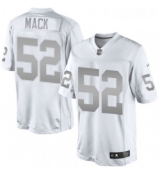 Womens Nike Oakland Raiders 52 Khalil Mack Limited White Platinum NFL Jersey Womens Nike Oakland Raiders 52 Khalil Mack Limited White Platinum NFL Jersey