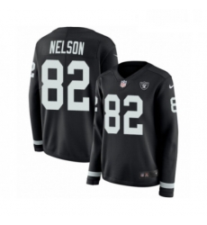 Womens Nike Oakland Raiders 82 Jordy Nelson Limited Black Therma Long Sleeve NFL Jersey Womens Nike Oakland Raiders 82 Jordy Nelson Limited Black Therma Long Sleeve NFL Jersey