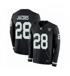 Youth Oakland Raiders 28 Josh Jacobs Limited Black Therma Long Sleeve Football Jersey Youth Oakland Raiders 28 Josh Jacobs Limited Black Therma Long Sleeve Football Jersey