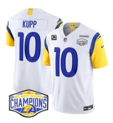Men Los Angeles Rams 10 Cooper Kupp White 2024 NFC West Champions With 4 Star C Patch F U S E Vapor Untouchable Stitched Football Jersey Men Los Angeles Rams 10 Cooper Kupp White 2024 NFC West Champions With 4 Star C Patch F U S E Vapor Untouchable Stitched Football Jersey