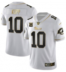 Men Los Angeles Rams 10 Cooper Kupp White Golden With 2 Star Patch Vapor Vapor Stitched Football Jersey Men Los Angeles Rams 10 Cooper Kupp White Golden With 2 Star Patch Vapor Vapor Stitched Football Jersey